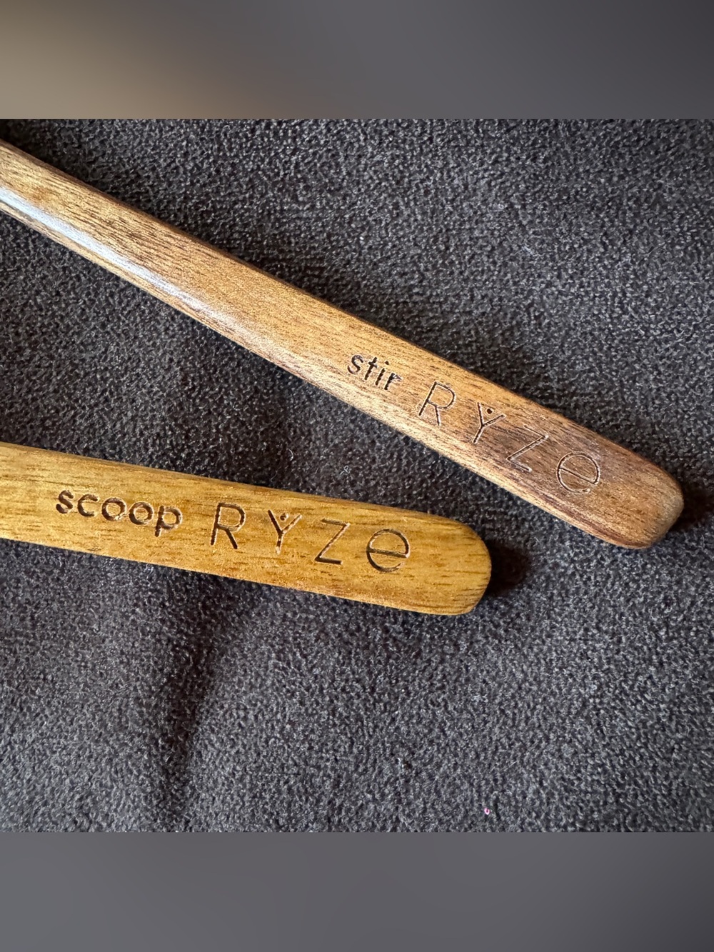 RYZE Wooden Acacia Jar with Measuring and Stir Scoops - Picture 4 of 4